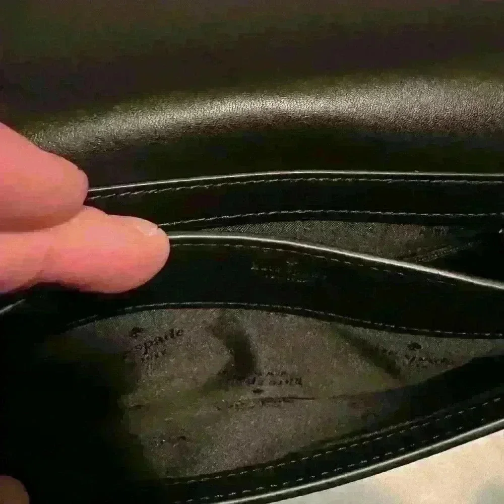 INCREDIBLE Kate Spade Saddle Bag BlK Pebbled Leather YLW Daffodil Leather Small - Picture 10 of 11